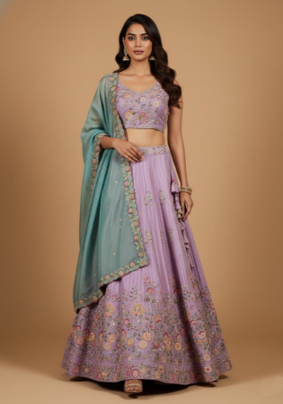 Picture of Splendid Net & Satin & Silk Rosy Brown Lehenga Choli
