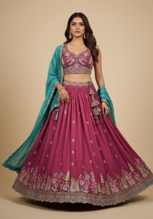 Picture of Splendid Net & Satin & Silk Thistle Lehenga Choli