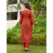 Picture of Rayon & Silk Indian Red Readymade Salwar Kameez