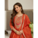 Picture of Rayon & Silk Fire Brick Readymade Salwar Kameez