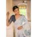 Picture of Splendid Cotton White Smoke Saree