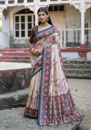 Picture of Gorgeous Silk Dim Gray Saree