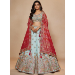 Picture of Chiffon & Net & Organza Light Steel Blue Lehenga Choli