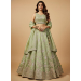Picture of Chiffon & Net & Organza Light Green Lehenga Choli