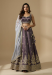 Picture of Chiffon & Net & Organza Dark Magenta Lehenga Choli