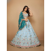 Picture of Chiffon & Net & Organza Light Steel Blue Lehenga Choli
