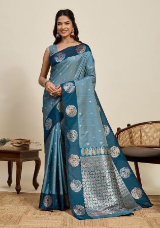Picture of Resplendent Silk Cadet Blue Saree