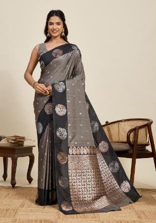 Picture of Alluring Silk Grey Saree