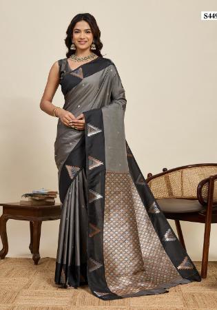 Picture of Graceful Silk Grey Saree