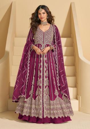 Picture of Exquisite Chiffon Brown Anarkali Salwar Kameez