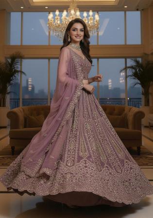 Picture of Enticing Net Dim Gray Lehenga Choli