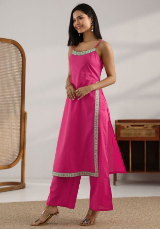 Picture of Delightful Silk Pale Violet Red Readymade Salwar Kameez