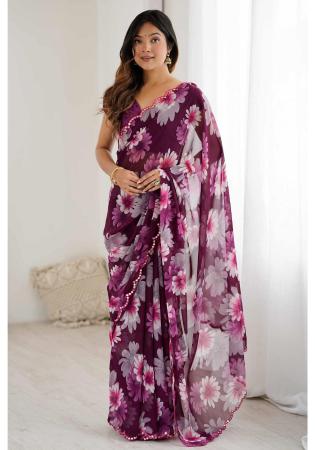 Picture of Admirable Georgette Saddle Brown Saree