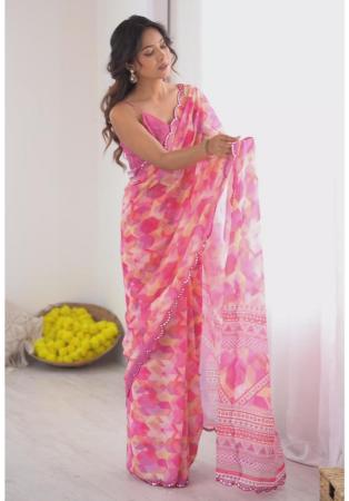 Picture of Sightly Georgette Pale Violet Red Saree