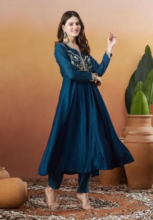 Picture of Graceful Rayon Midnight Blue Readymade Salwar Kameez