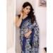 Picture of Fine Satin Light Steel Blue Saree