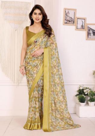 Picture of Resplendent Satin Yellow Saree