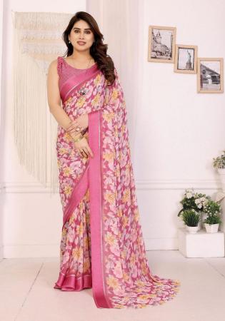 Picture of Fascinating Satin Dark Salmon Saree