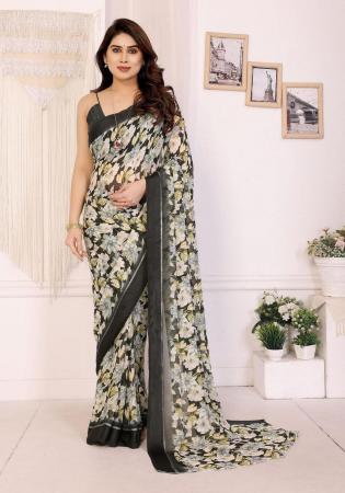 Picture of Amazing Satin Black Saree