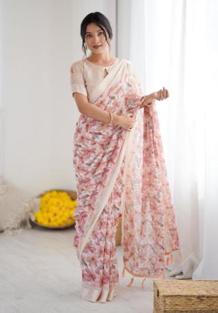 Picture of Beautiful Satin Rosy Brown Saree