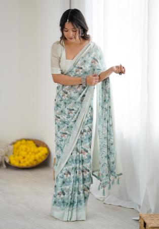 Picture of Amazing Satin Medium Spring Green Saree