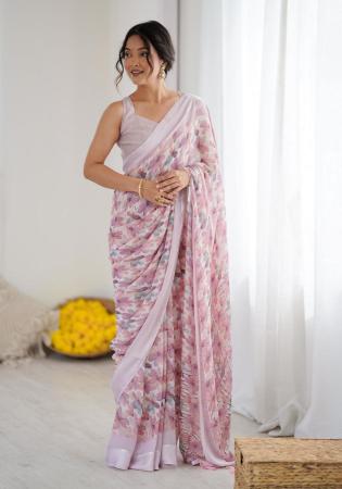 Picture of Good Looking Satin Plum Saree
