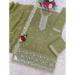 Picture of Chiffon Dark Olive Green Straight Cut Salwar Kameez