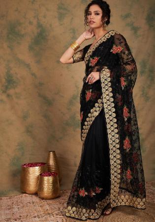 Picture of Classy Net Black Saree