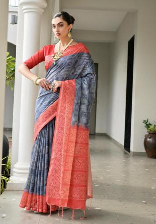 Picture of Classy Silk Slate Grey Saree