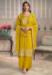 Picture of Chiffon & Silk Yellow Straight Cut Salwar Kameez