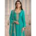 Picture of Chiffon & Silk Dark Cyan Straight Cut Salwar Kameez