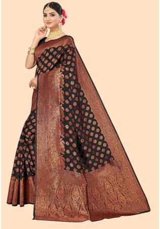 Picture of Statuesque Net & Silk & Organza Black Saree