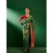 Picture of Sublime Net & Silk & Organza Dark Olive Green Saree