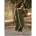 Picture of Chiffon Dark Green Straight Cut Salwar Kameez