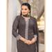Picture of Georgette Dim Gray Straight Cut Salwar Kameez