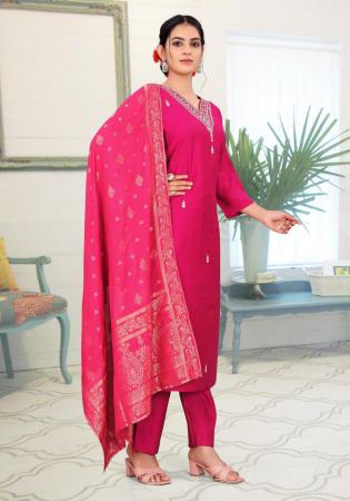 Picture of Classy Chiffon Deep Pink Readymade Salwar Kameez