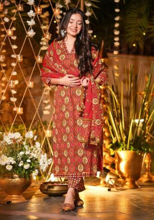 Picture of Sightly Chiffon Maroon Readymade Salwar Kameez