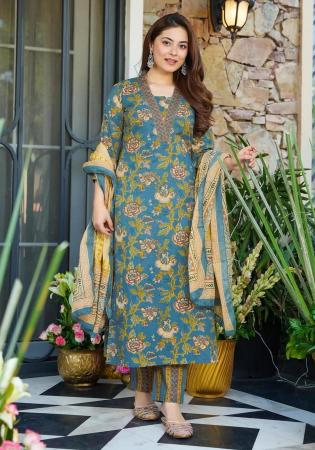 Picture of Sublime Chiffon Steel Blue Readymade Salwar Kameez