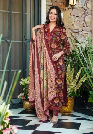 Picture of Comely Chiffon Brown Readymade Salwar Kameez