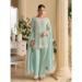 Picture of Georgette Sea Green Straight Cut Salwar Kameez