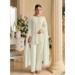 Picture of Georgette Off White Straight Cut Salwar Kameez