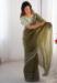 Picture of Grand Silk Dark Olive Green Saree