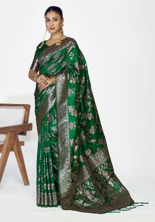 Picture of Taking Silk Forest Green Saree