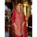 Picture of Chiffon Fire Brick Straight Cut Salwar Kameez