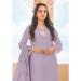 Picture of Wonderful Cotton Purple Straight Cut Salwar Kameez