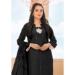 Picture of Comely Cotton Black Straight Cut Salwar Kameez
