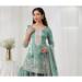 Picture of Chiffon Slate Grey Straight Cut Salwar Kameez