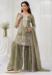 Picture of Chiffon Dark Olive Green Straight Cut Salwar Kameez