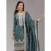 Picture of Chiffon Dark Slate Grey Straight Cut Salwar Kameez