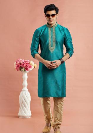 Picture of Wonderful Silk Light Sea Green Kurtas